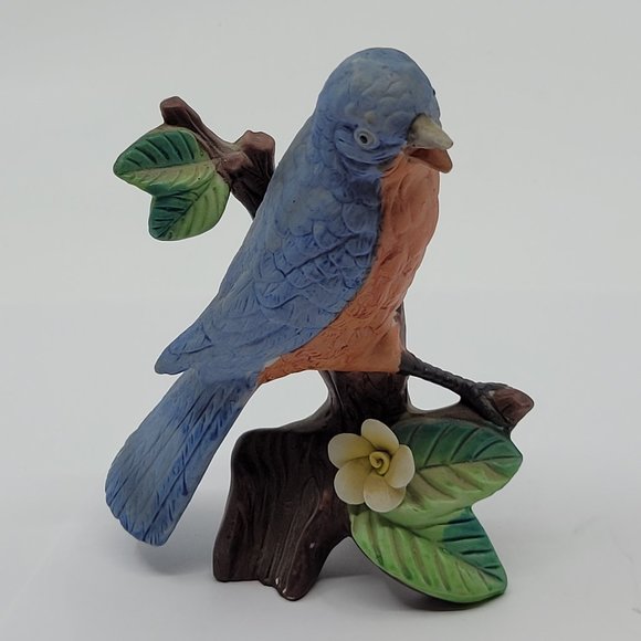 Bluebird on Branch with Flower Decorative Figure - Picture 9 of 11